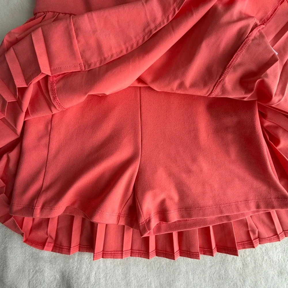 Limited‎ Too Girls Sporty Tennis Summer Dress L 12-14 Coral Biker Shorts Lined